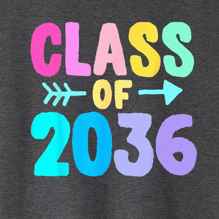 Class Of 2036 Graduation Grow With Me Women's Crop Top Tee