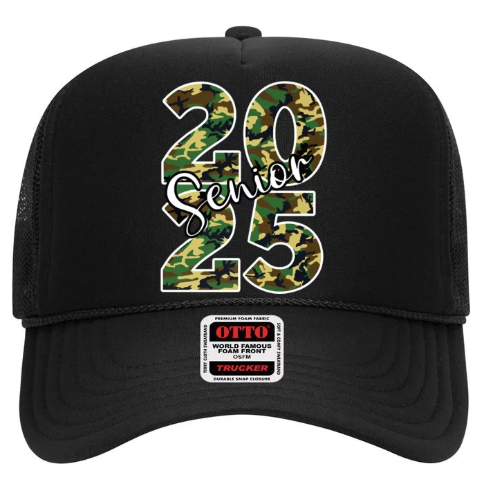 Class Of 2025 Camo Senior High Crown Mesh Trucker Hat