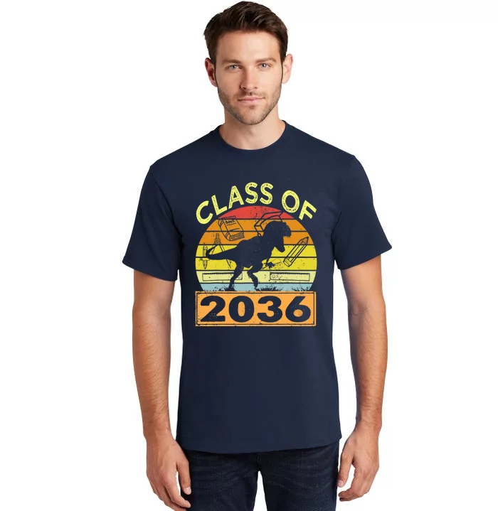 Class Of 2036 Grow With Me Dinosaur First Day Of Preschool Tall T-Shirt