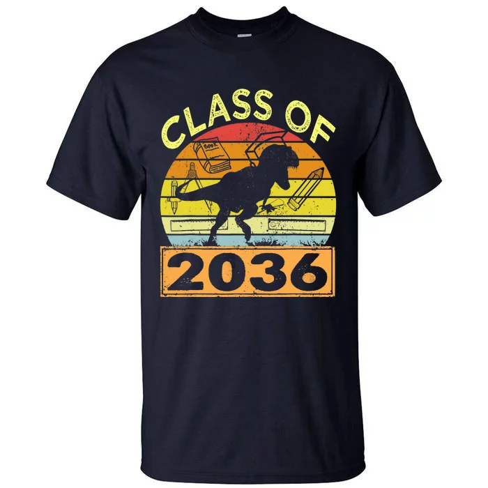 Class Of 2036 Grow With Me Dinosaur First Day Of Preschool Tall T-Shirt