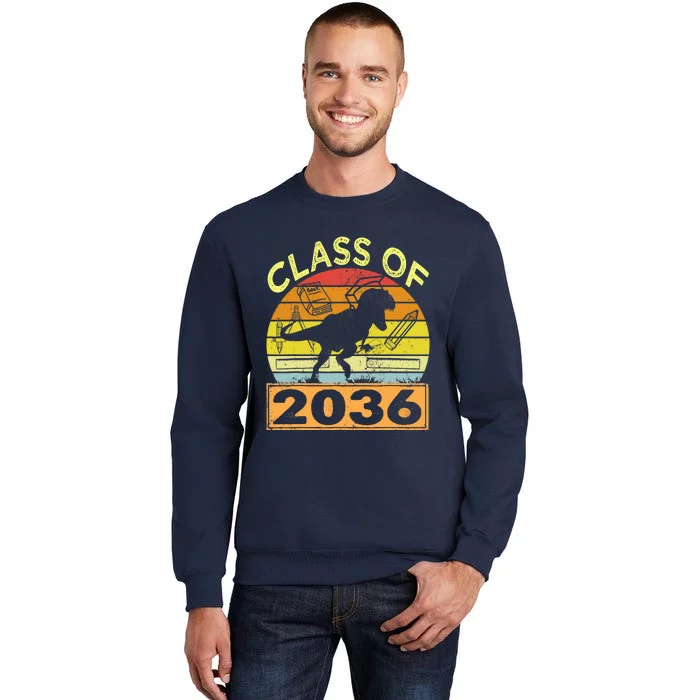 Class Of 2036 Grow With Me Dinosaur First Day Of Preschool Tall Sweatshirt