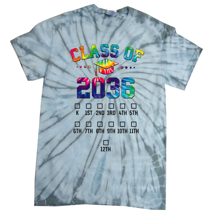 Class of 2036 Grow With Me With Space For Checkmarks Tie-Dye T-Shirt