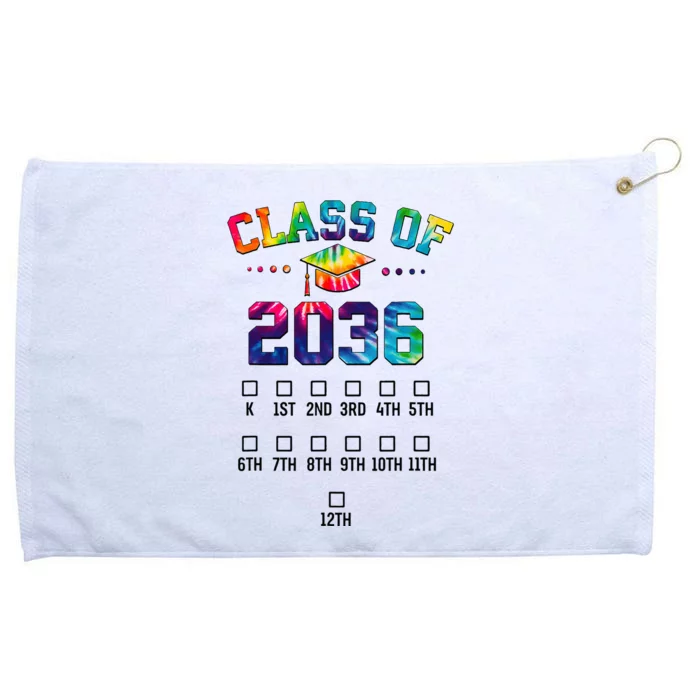 Class of 2036 Grow With Me With Space For Checkmarks Grommeted Golf Towel