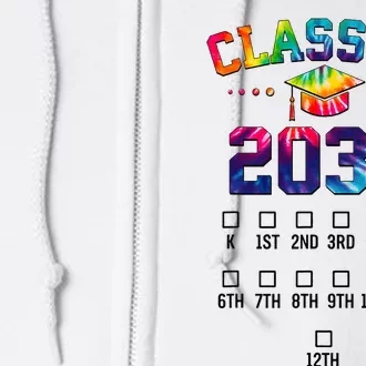 Class of 2036 Grow With Me With Space For Checkmarks Full Zip Hoodie