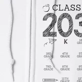 Class of 2036 Grow With Me With Space For Checkmarks Full Zip Hoodie