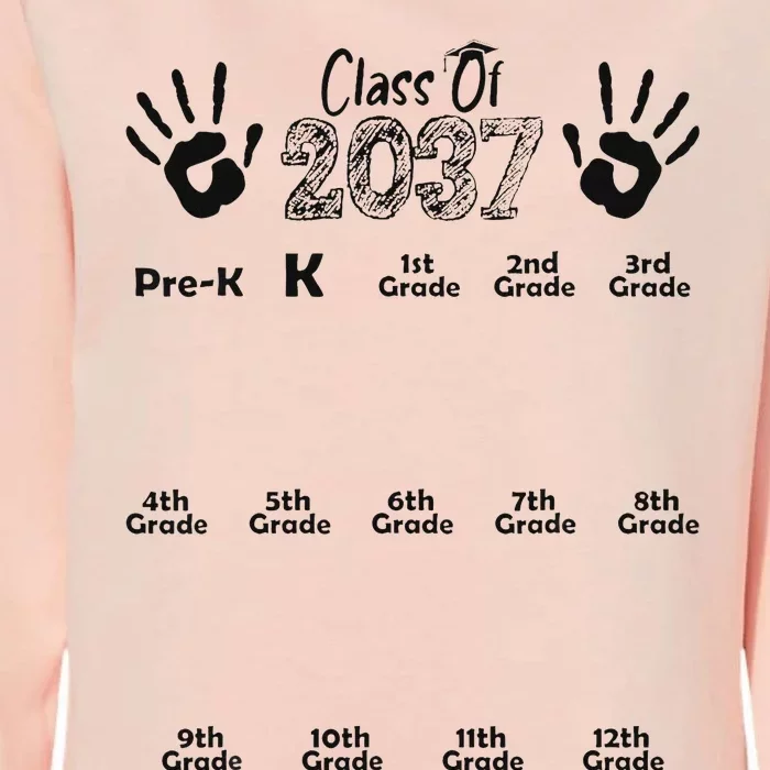 Class Of 2037 Grow With Me Prek To 12th Grade Womens California Wash Sweatshirt