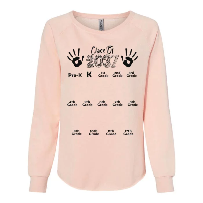 Class Of 2037 Grow With Me Prek To 12th Grade Womens California Wash Sweatshirt