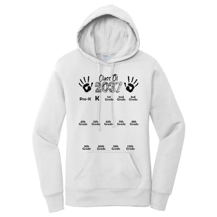 Class Of 2037 Grow With Me Prek To 12th Grade Women's Pullover Hoodie