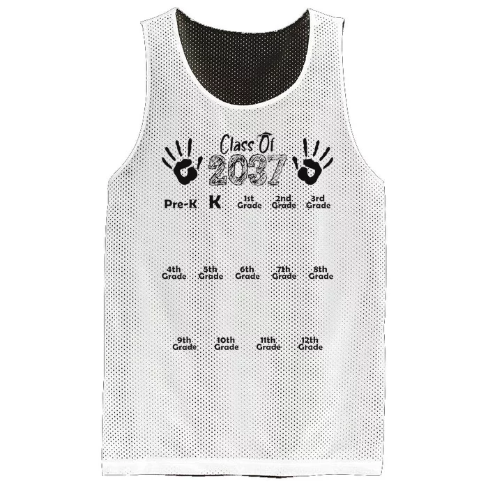 Class Of 2037 Grow With Me Prek To 12th Grade Mesh Reversible Basketball Jersey Tank