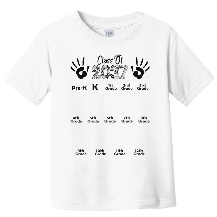 Class Of 2037 Grow With Me Prek To 12th Grade Toddler T-Shirt