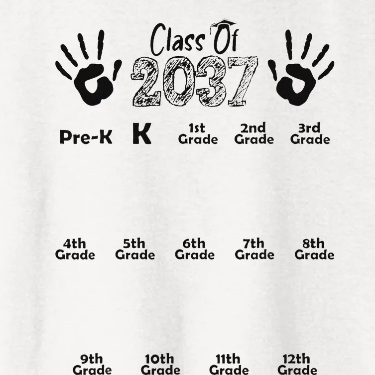 Class Of 2037 Grow With Me Prek To 12th Grade Women's Crop Top Tee