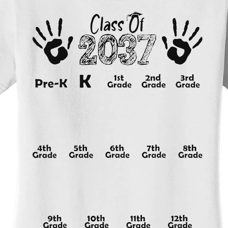 Class Of 2037 Grow With Me Prek To 12th Grade Women's T-Shirt