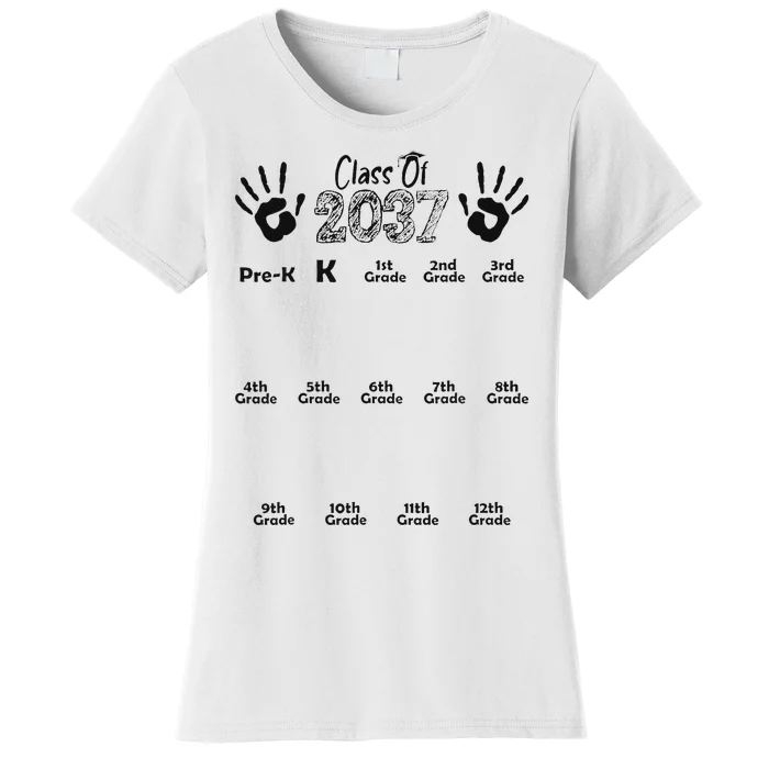 Class Of 2037 Grow With Me Prek To 12th Grade Women's T-Shirt