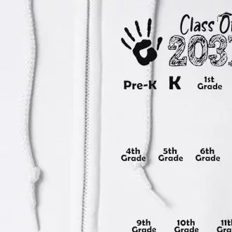 Class Of 2037 Grow With Me Prek To 12th Grade Full Zip Hoodie