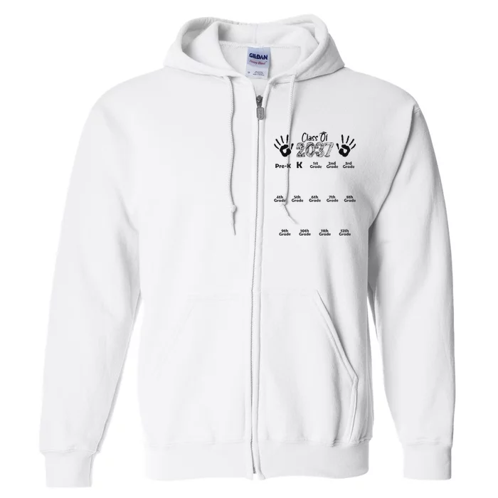 Class Of 2037 Grow With Me Prek To 12th Grade Full Zip Hoodie