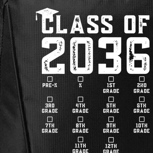 Class Of 2036 Grow With Me With Space For Checkmarks City Backpack