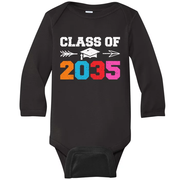 Class Of 2035 Grow With Me Graduation First Day of School Baby Long Sleeve Bodysuit