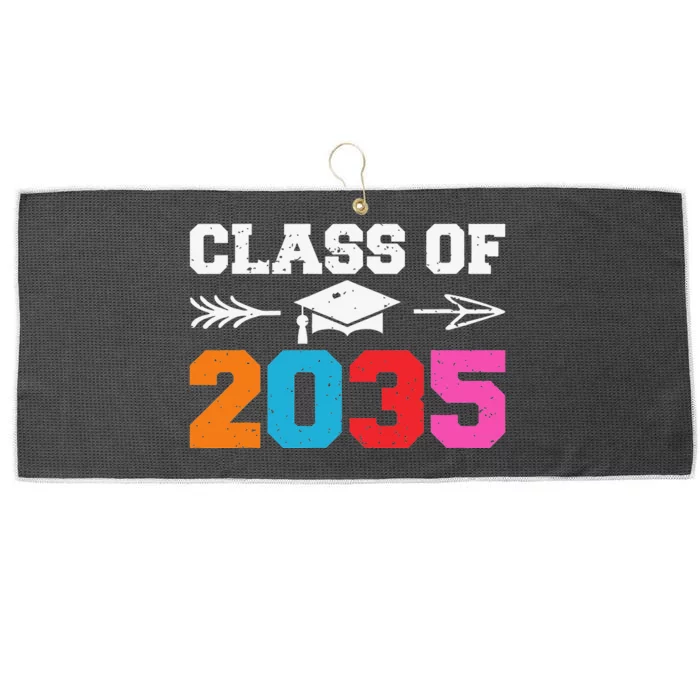 Class Of 2035 Grow With Me Graduation First Day of School Large Microfiber Waffle Golf Towel