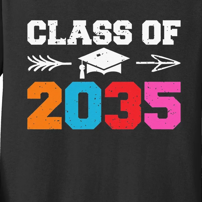 Class Of 2035 Grow With Me Graduation First Day of School Kids Long Sleeve Shirt