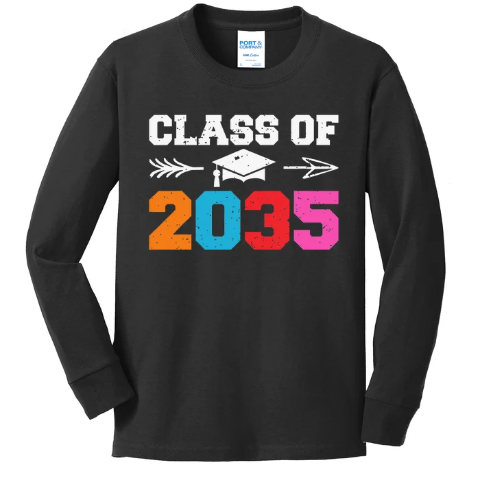 Class Of 2035 Grow With Me Graduation First Day of School Kids Long Sleeve Shirt