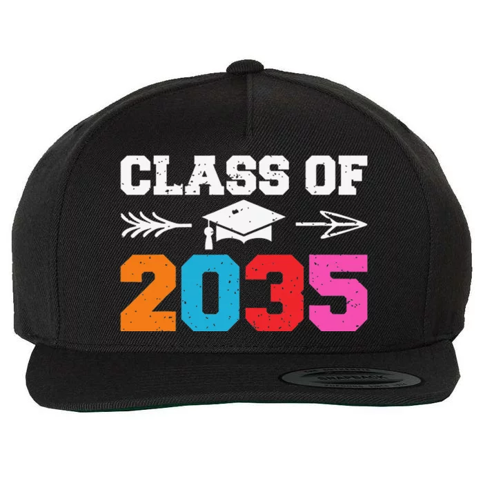 Class Of 2035 Grow With Me Graduation First Day of School Wool Snapback Cap