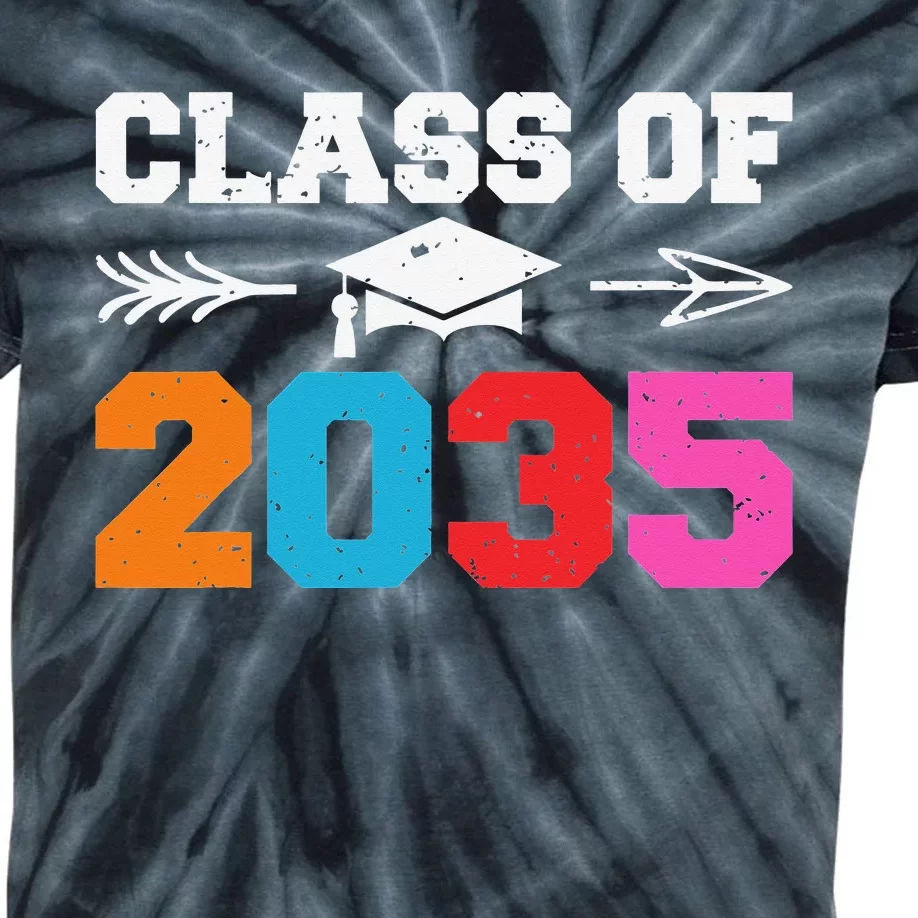 Class Of 2035 Grow With Me Graduation First Day of School Kids Tie-Dye T-Shirt