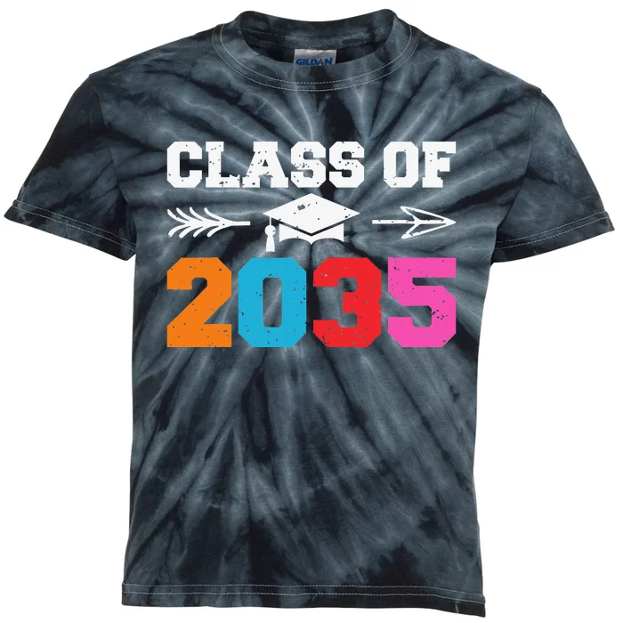 Class Of 2035 Grow With Me Graduation First Day of School Kids Tie-Dye T-Shirt