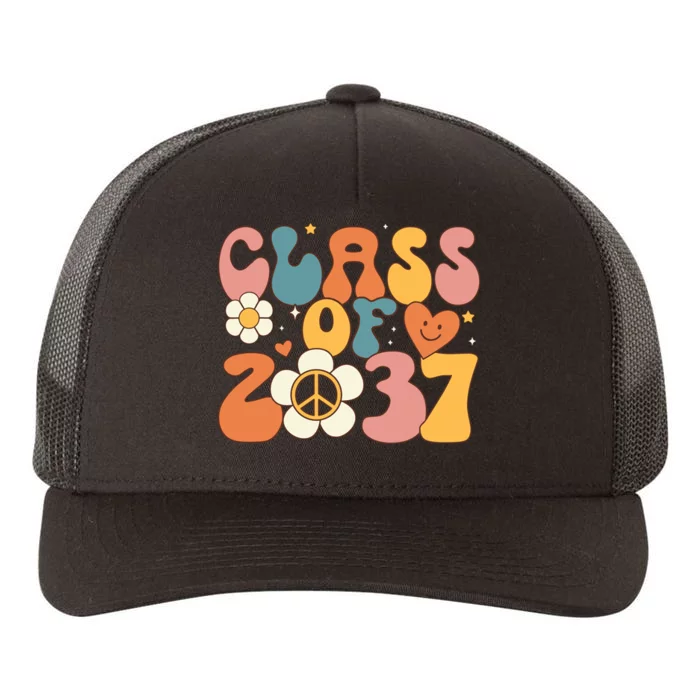 Class Of 2037 Hippie Peace Grow Me Kindergarten To Graduate Yupoong Adult 5-Panel Trucker Hat