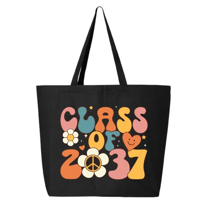 Class Of 2037 Hippie Peace Grow Me Kindergarten To Graduate 25L Jumbo Tote