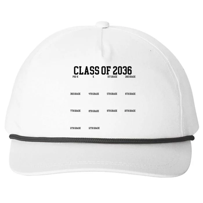 Class Of 2036 Grow With Me Handprint Graduation Snapback Five-Panel Rope Hat