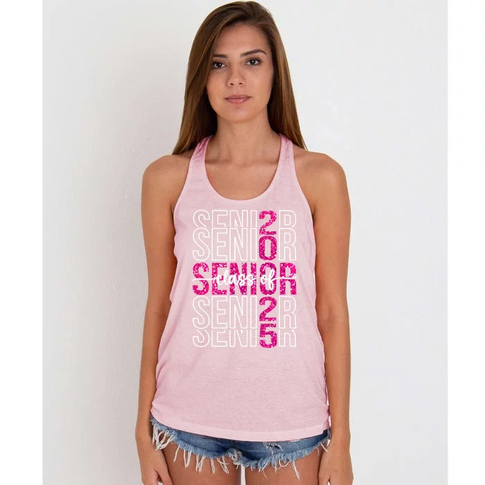 Class Of 2025 Graduate College High School Senior 2025 Gift Women's Knotted Racerback Tank