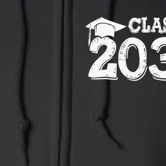 Class Of 2036 Grow With Me Handprints Space On Back School Full Zip Hoodie