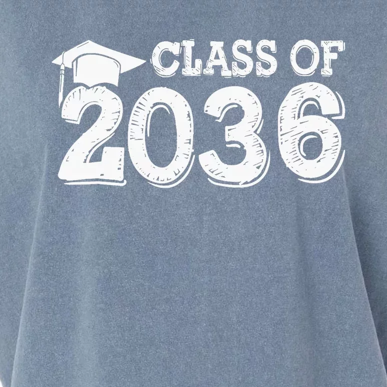 Class Of 2036 Grow With Me Handprints Space On Back School Garment-Dyed Women's Muscle Tee