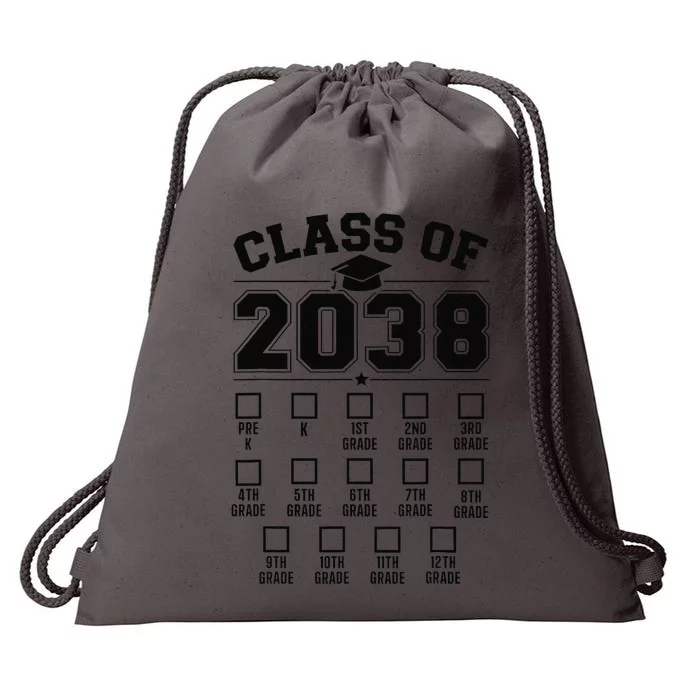 Class Of 2038 Grow With Me Checklist Prek To 12th Grade Gift Drawstring Bag