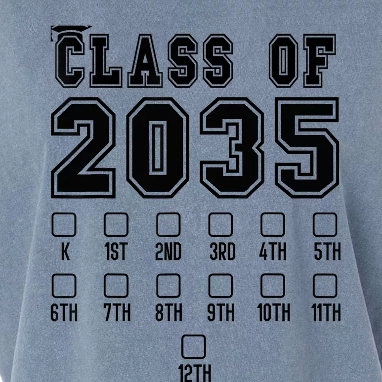 Class of 2035 Grow With Me First Day of School Check Mark Garment-Dyed Women's Muscle Tee