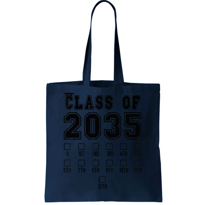 Class of 2035 Grow With Me First Day of School Check Mark Tote Bag