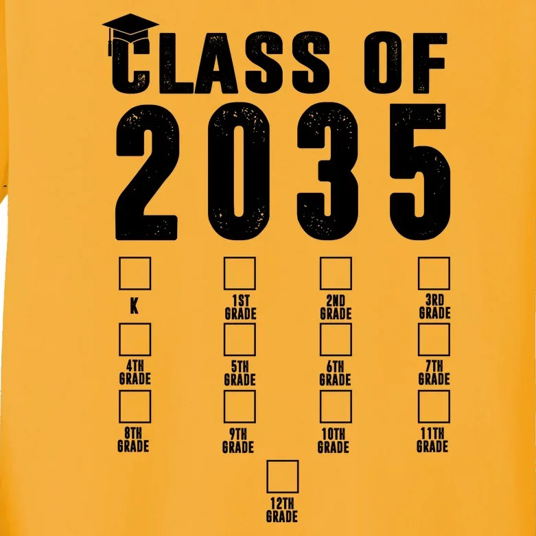 Class Of 2035 Graduation Countdown Kids Long Sleeve Shirt