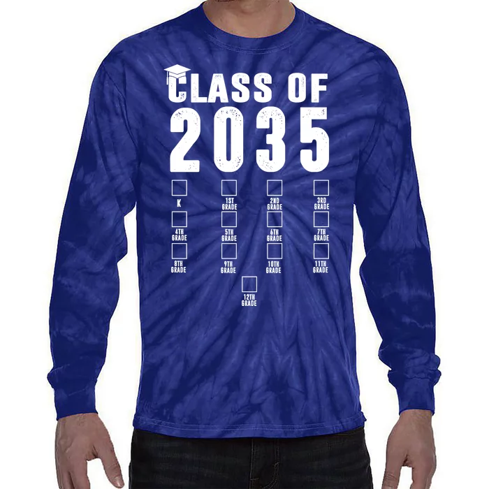 Class Of 2035 Graduation Countdown Tie-Dye Long Sleeve Shirt