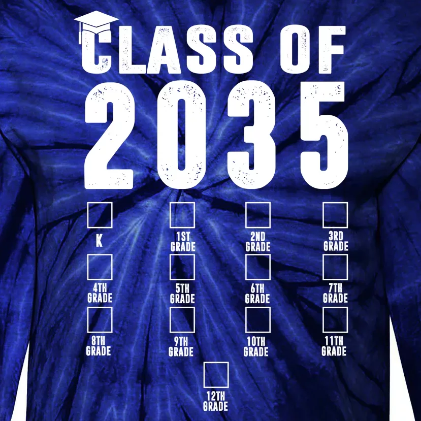 Class Of 2035 Graduation Countdown Tie-Dye Long Sleeve Shirt