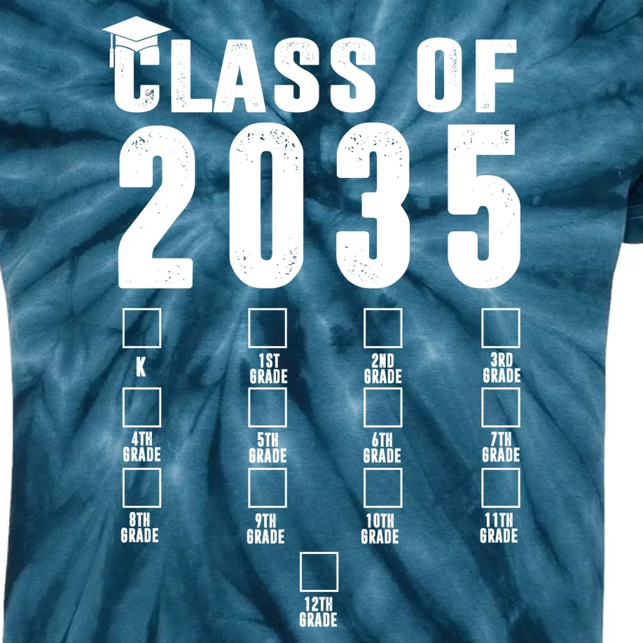 Class Of 2035 Graduation Countdown Kids Tie-Dye T-Shirt