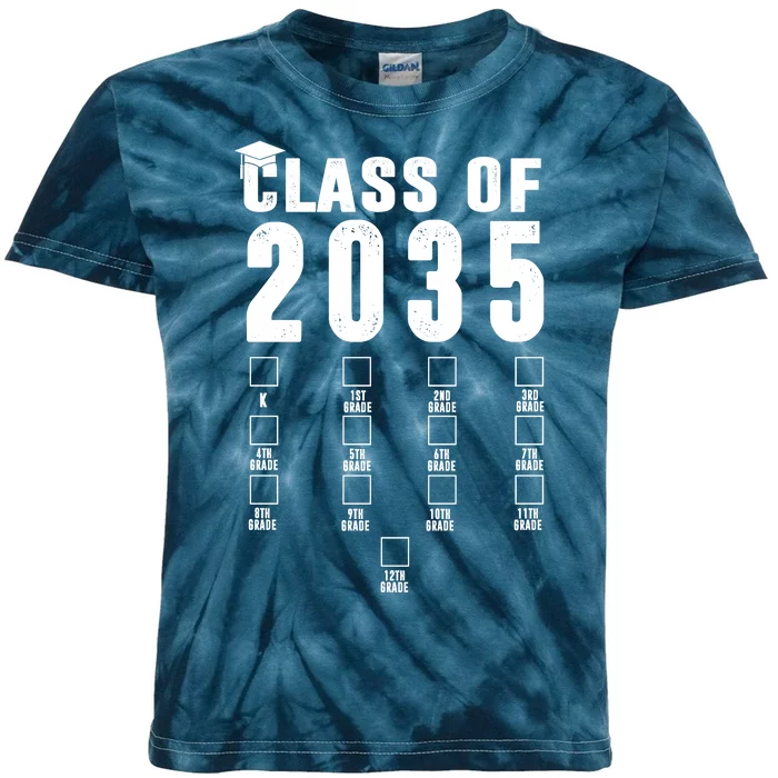 Class Of 2035 Graduation Countdown Kids Tie-Dye T-Shirt