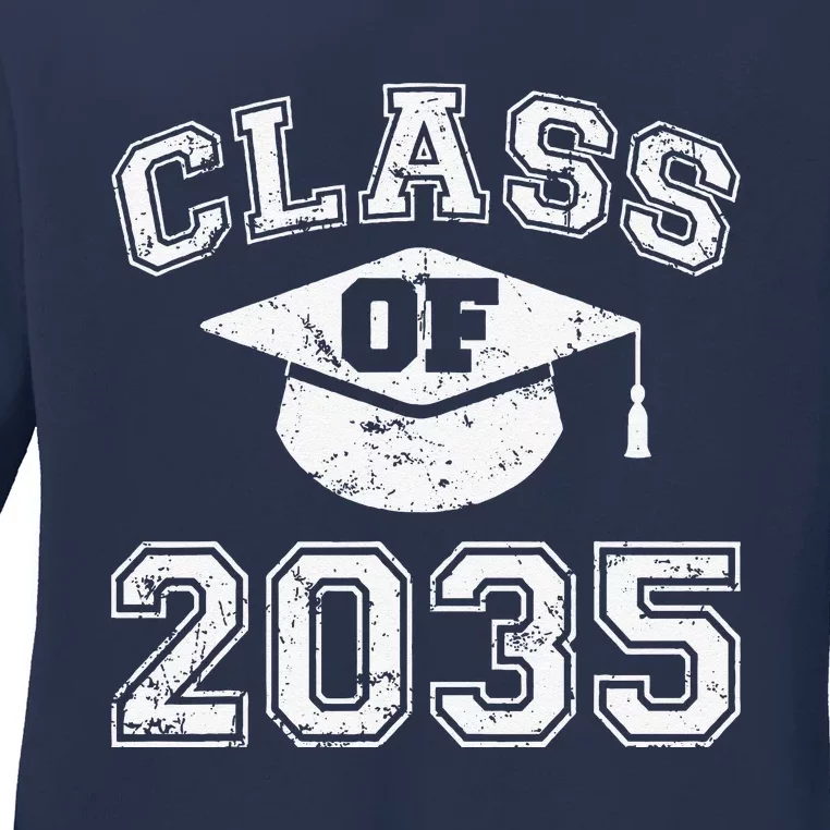 Class Of 2035 Grow With Me Graduation First Day Of School Love Ladies Long Sleeve Shirt