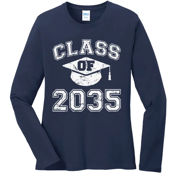 Class Of 2035 Grow With Me Graduation First Day Of School Love Ladies Long Sleeve Shirt