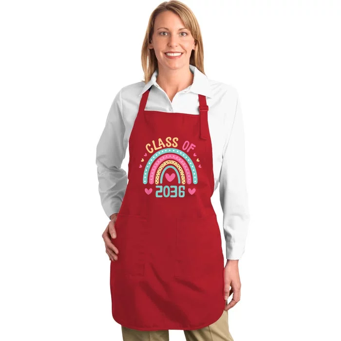 Class Of 2036 Grow With Me First Day Of School Graduation Full-Length Apron With Pocket