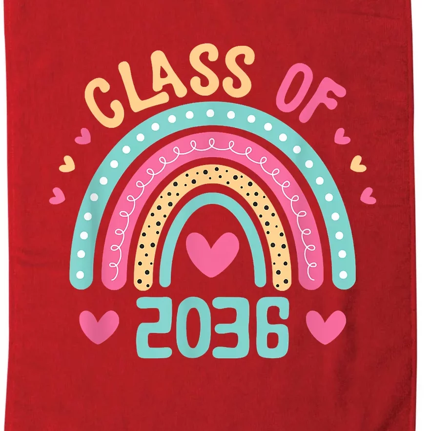 Class Of 2036 Grow With Me First Day Of School Graduation Platinum Collection Golf Towel