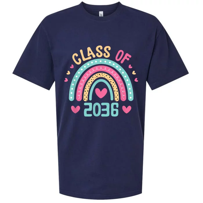 Class Of 2036 Grow With Me First Day Of School Graduation Sueded Cloud Jersey T-Shirt