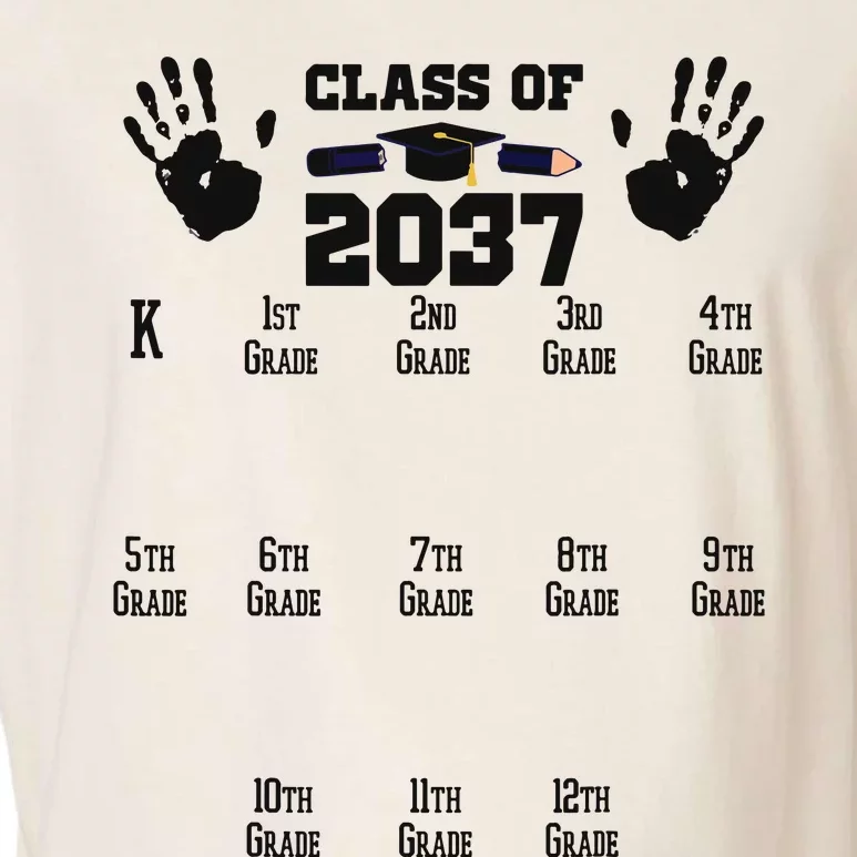 Class Of 2037 Grow With Me Handprint Prek 12th Grade Garment-Dyed Women's Muscle Tee