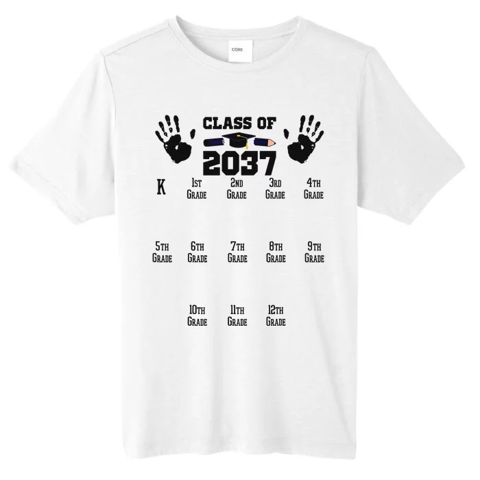 Class Of 2037 Grow With Me Handprint Prek 12th Grade ChromaSoft Performance T-Shirt