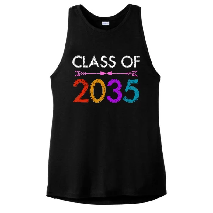 Class Of 2035 Cute Graduation Ladies Tri-Blend Wicking Tank