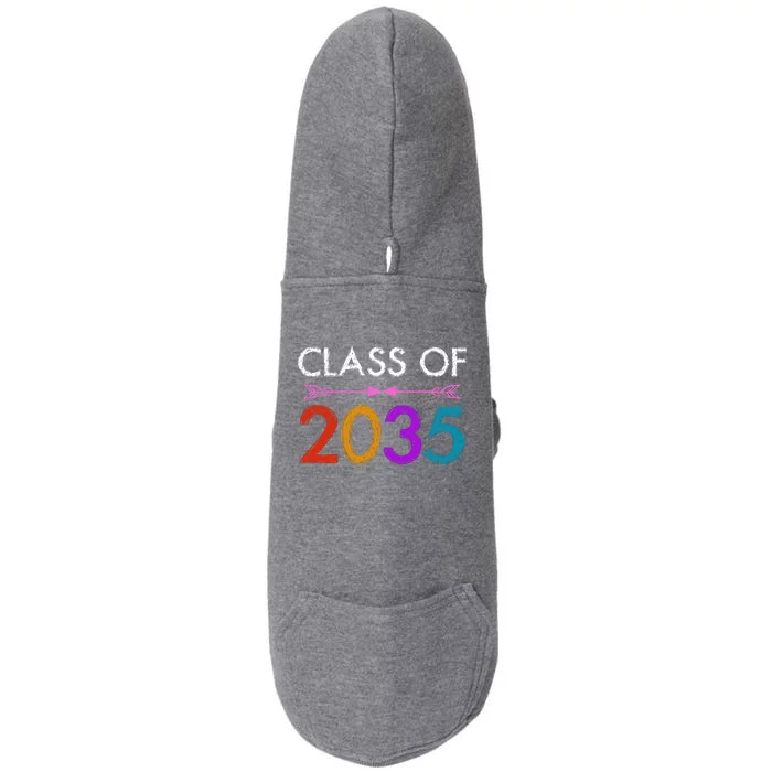 Class Of 2035 Cute Graduation Doggie 3-End Fleece Hoodie